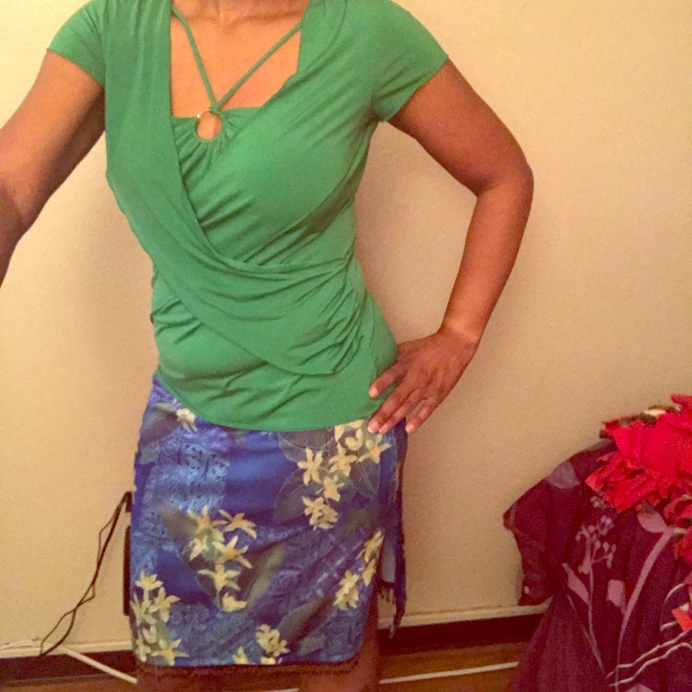 Green Top Floral Skirt